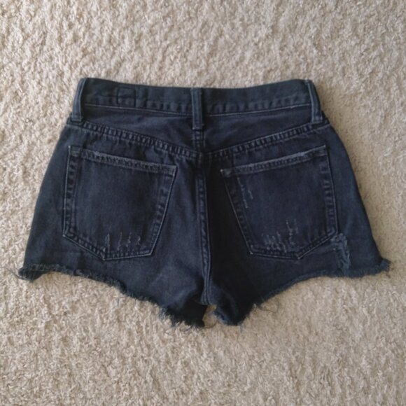 We The Free Black Mid Rise Distressed Denim Shorts - Picture 3 of 5